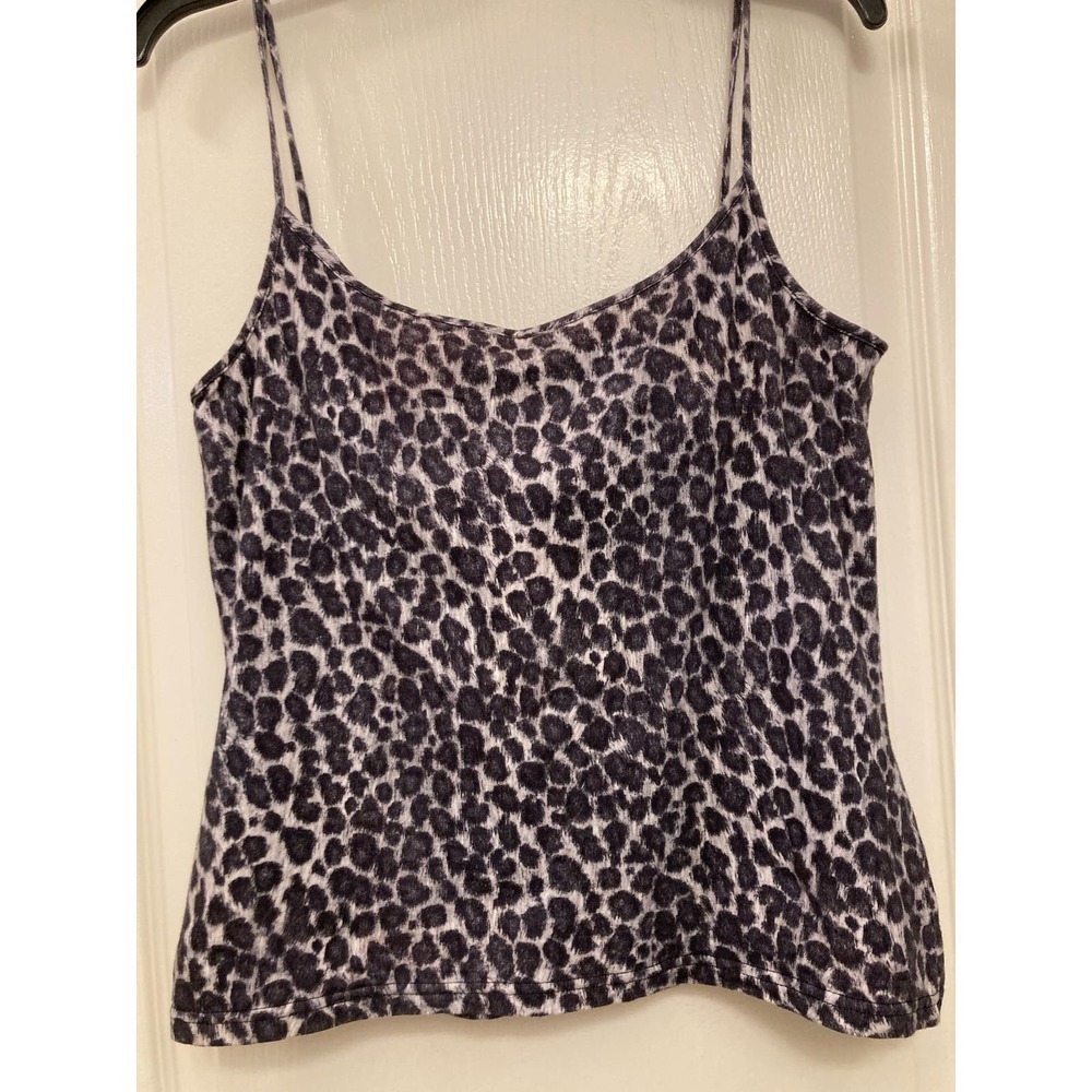 Liz Claiborne Collection Tank Top L‎ Leopard Print Sleeveless Cotton Blend